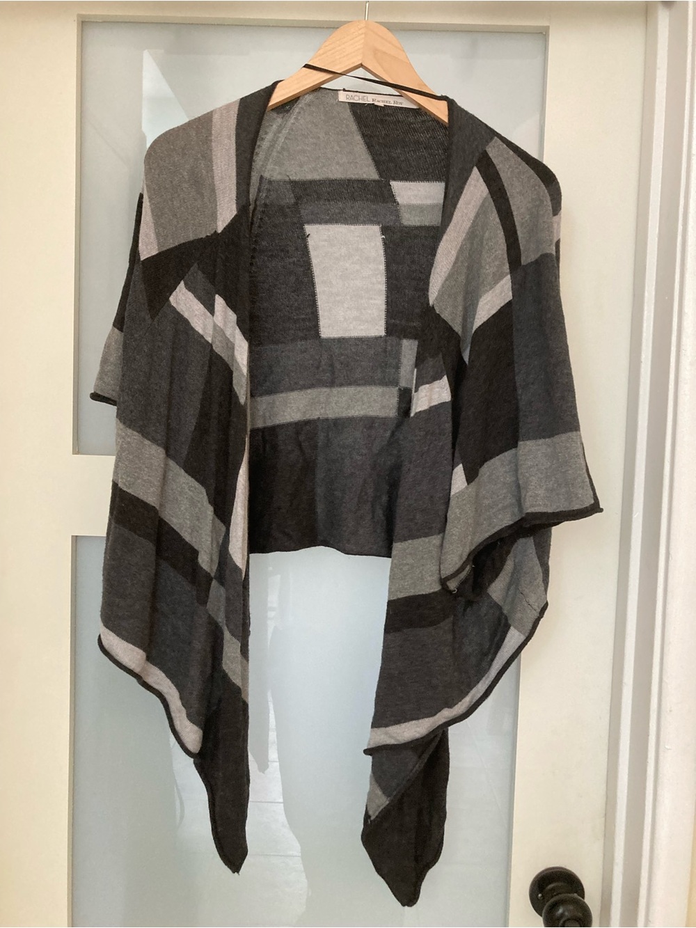 Rachel Two-Tone Gray & Black Knit Wrap